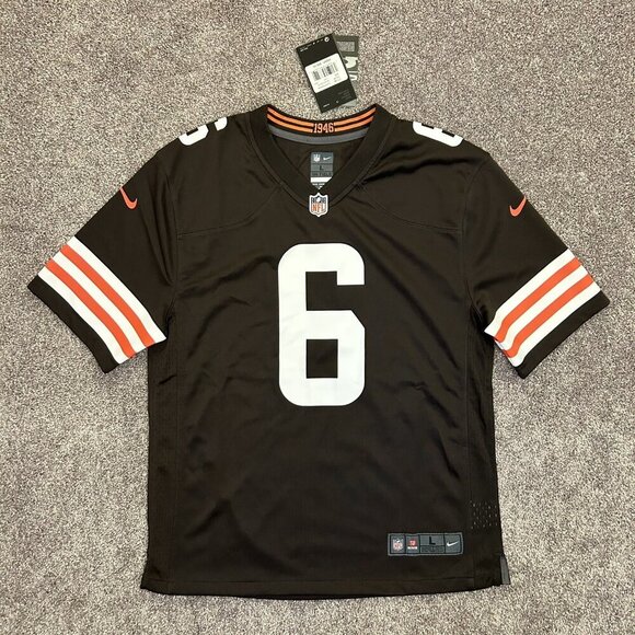NWT $85 Nike Cleveland Browns NFL Baker Mayfield #6 Football Jersey Youth Size L - Picture 4 of 14
